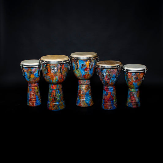 5 collection de djembés en frêne Moperc avec peinture à la main d'Andres