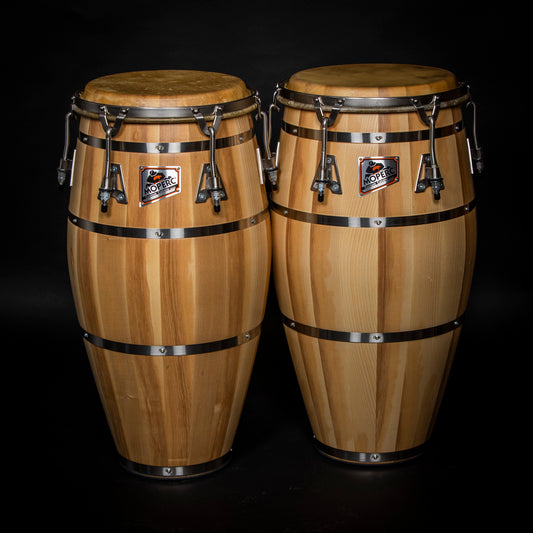 Custom congas - Ash - 4 bands natural - Pair C-T - Ready to ship