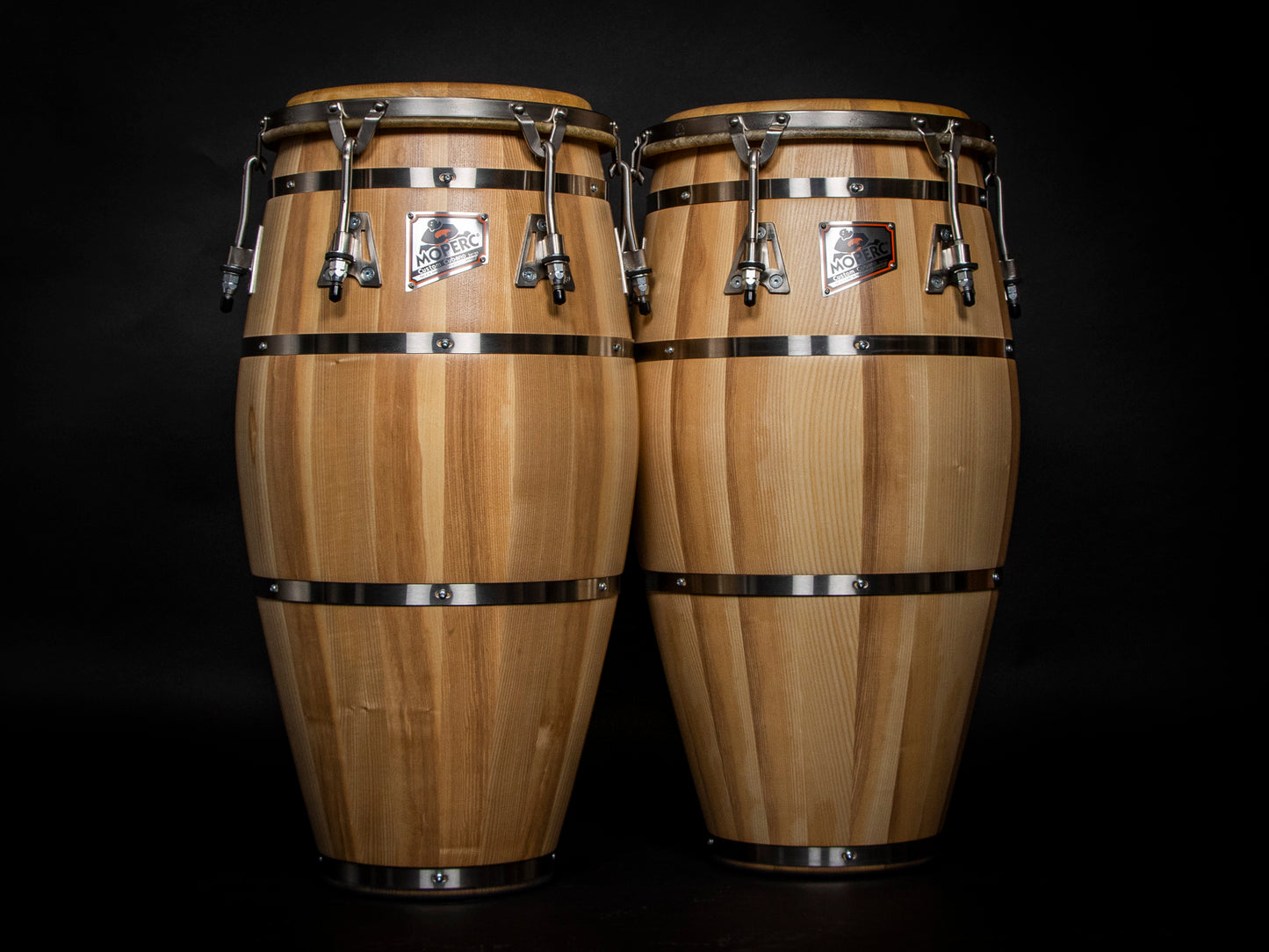 Custom congas - Ash - 4 bands natural - Pair C-T - Ready to ship