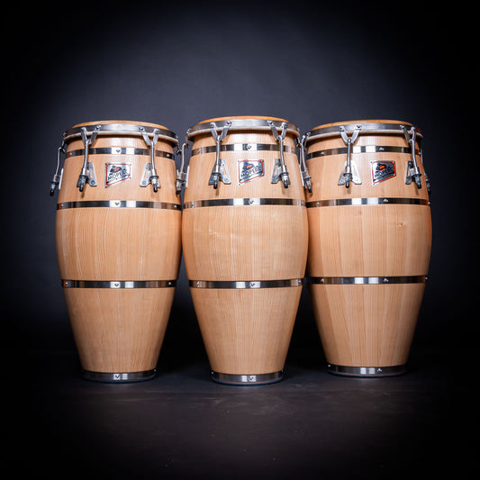 Custom congas - Ash Wood - 4 bands Natural A - Q-C-T- ready to ship - 20% off