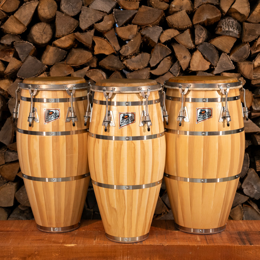 Congas cubano personnalisés - frêne - 4 bandes Natural QCT - prêts à expédier