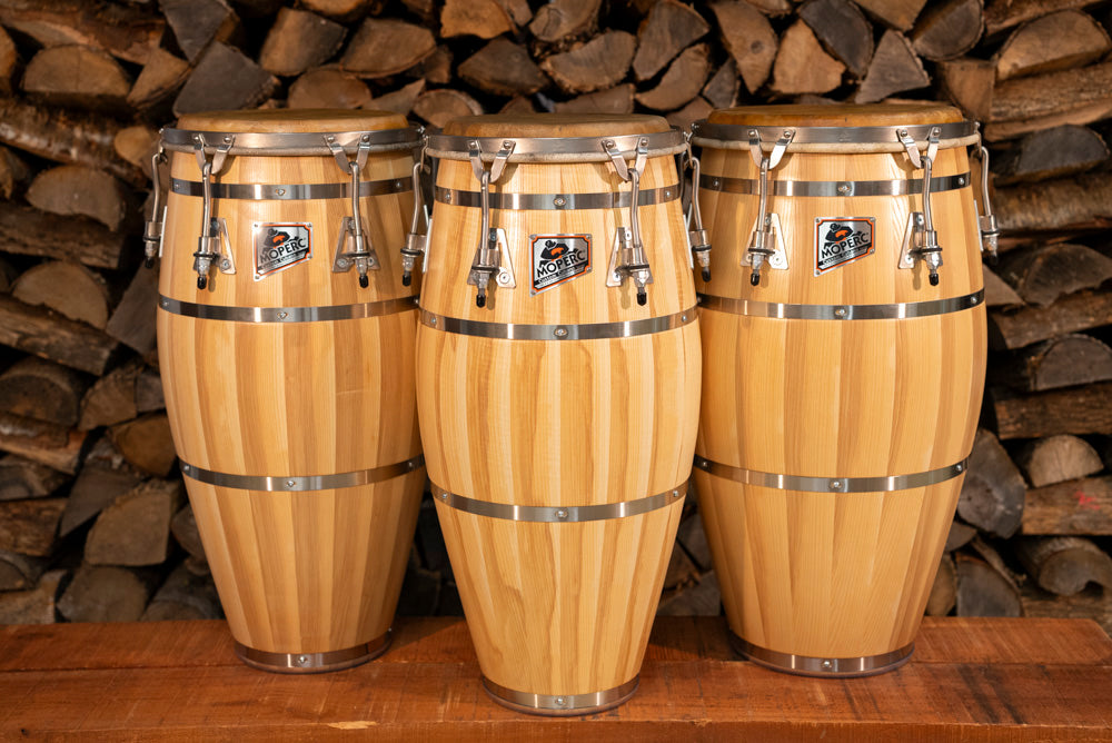 Congas cubano personnalisés - frêne - 4 bandes Natural QCT - prêts à expédier