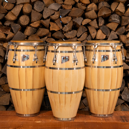 Congas cubano personnalisés - frêne - 4 bandes Natural QCT - prêts à expédier