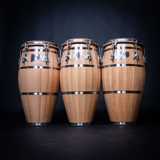 Custom congas - Ash Wood - 4 bands Natural Q-C-T- ready to ship - 20% off